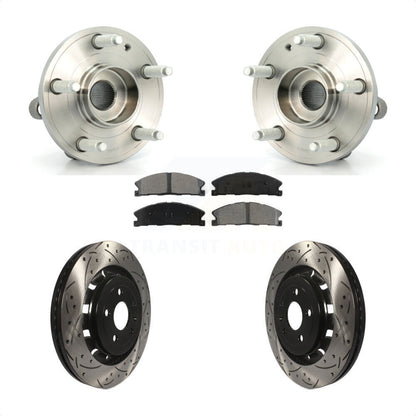 Kit de plaquettes de Rotor de frein, roulement de moyeu avant, fente de perçage revêtue, pour Ford Explorer Polic