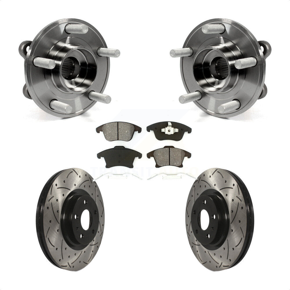Kit de Rotor et de plaquettes de frein à fente percée, roulement de moyeu avant, pour Ford Fusion Lincoln MK