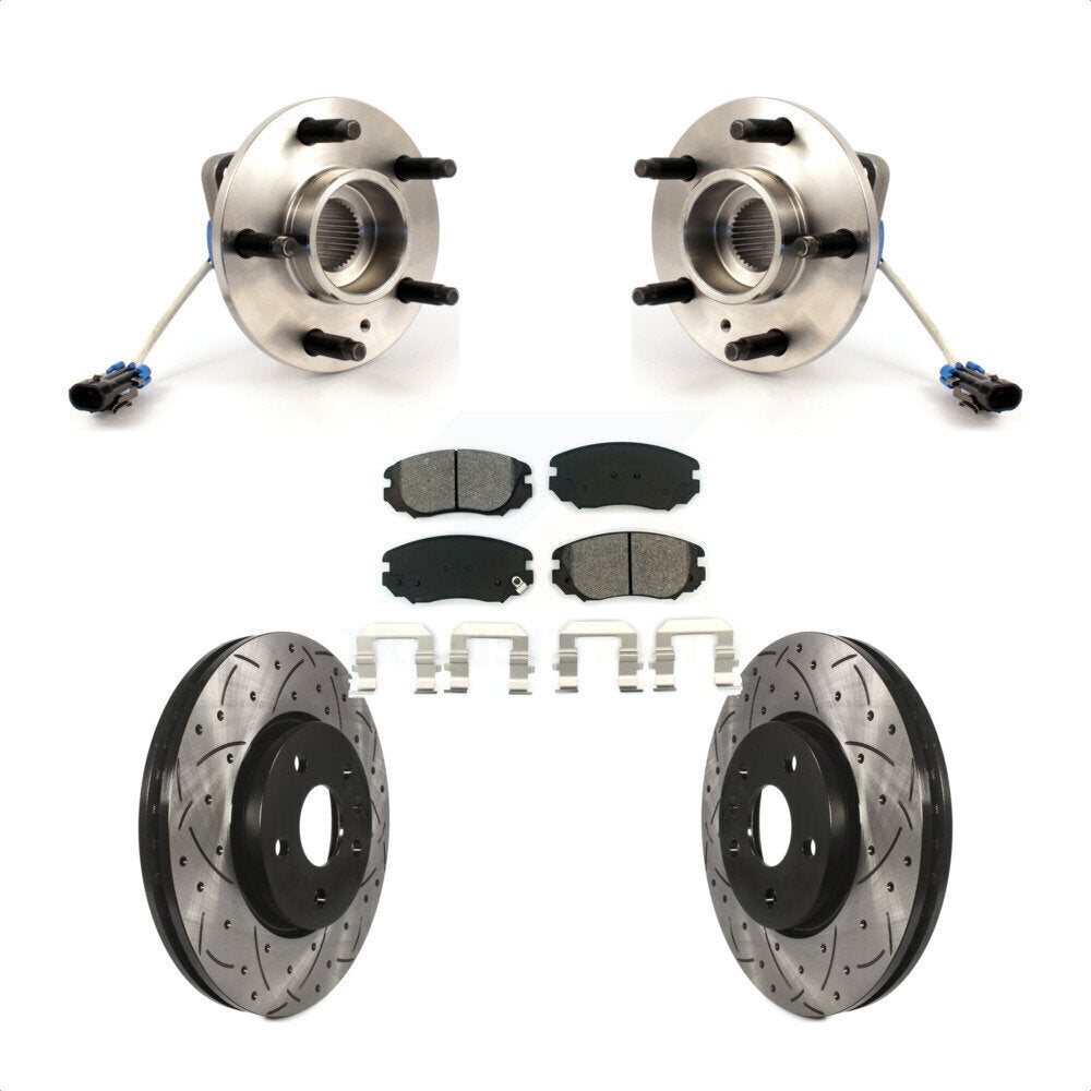 Ensemble de roulements de moyeu avant, fente de perçage, Kit de plaquettes de Rotor de frein pour Buick Allur 2010