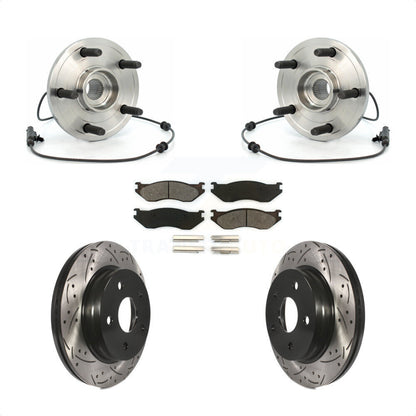 Kit de rotor et de plaquettes de frein à fente percée, roulement de moyeu avant pour Dodge Durang 2004 – 2005