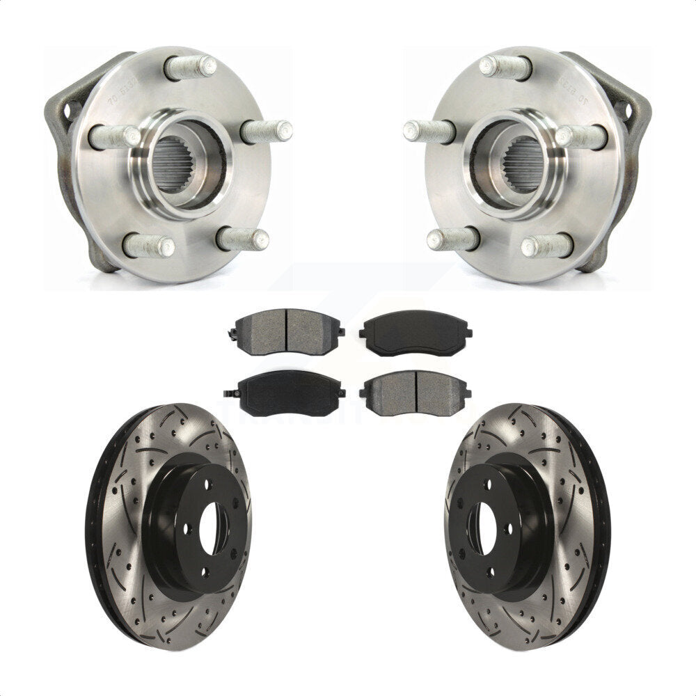 Kit de plaquettes de Rotor de frein, roulement de moyeu avant, fente de perçage, pour Subaru Impreza Legac