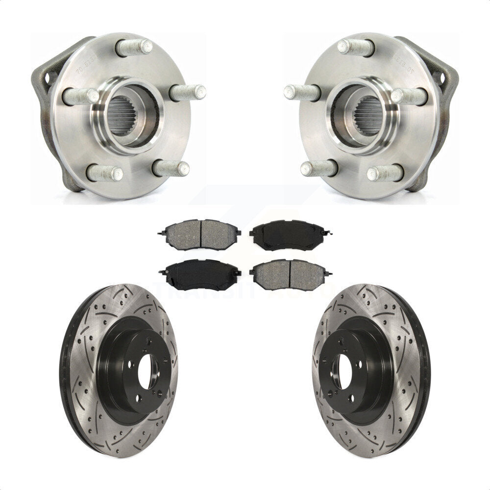 Ensemble de roulements de moyeu avant, fente de perçage, Kit de plaquettes de Rotor de frein pour Subaru Legac