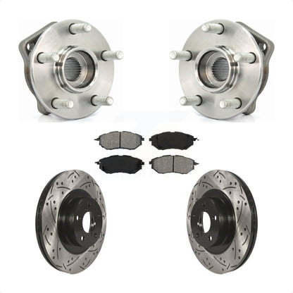 Ensemble de roulements de moyeu avant, fente de perçage, Kit de plaquettes de Rotor de frein pour Subaru Legac