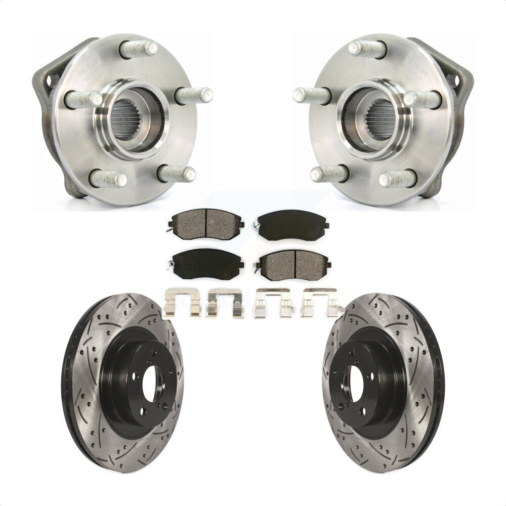 Kit de plaquettes de Rotor de frein, roulement de moyeu avant, fente de perçage, pour Subaru Impreza Forester X