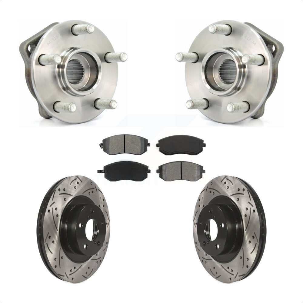 Kit de plaquettes de Rotor de frein, roulement de moyeu avant, fente de perçage, pour Subaru Outback Forester WR