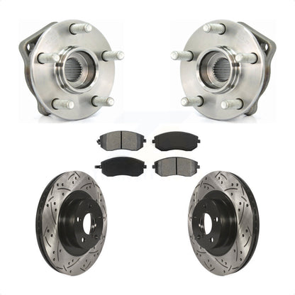 Kit de plaquettes de Rotor de frein, roulement de moyeu avant, fente de perçage, pour Subaru Outback Forester WR