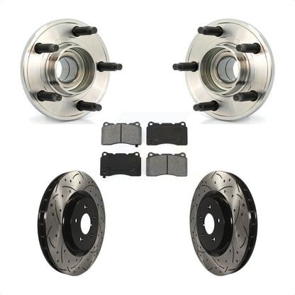 Kit de plaquettes de Rotor de frein, ensemble de roulements de moyeu avant, fente de perçage, pour Ford Mustang