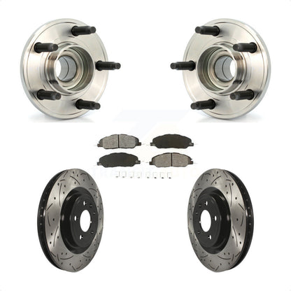 Kit de plaquettes de Rotor de frein, ensemble de roulements de moyeu avant, fente de perçage, pour Ford Mustang