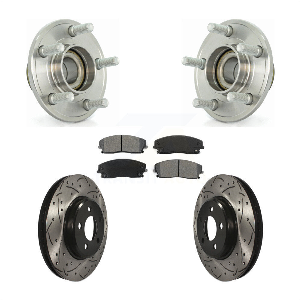 Kit de plaquettes de Rotor de frein, roulement de moyeu avant, fente de perçage, pour Dodge Chrysler 300 Charge