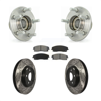 Kit de plaquettes de Rotor de frein, roulement de moyeu avant, fente de perçage, pour Dodge Chrysler 300 Charge
