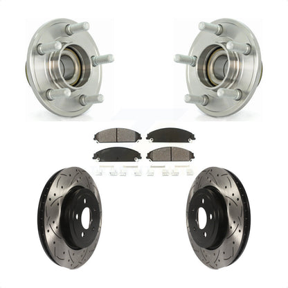 Kit de plaquettes de Rotor de frein, roulement de moyeu avant, fente de perçage, pour Dodge Chrysler 300 Charge