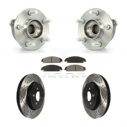Kit de plaquettes de Rotor de frein, roulement de moyeu avant, fente de perçage, pour Dodge Chrysler 300 Charge