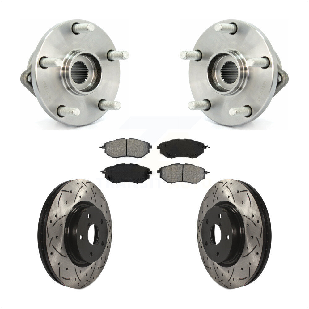 Kit de plaquettes de Rotor de frein à fente percée, roulement de moyeu avant pour Subaru Tribec 2008 – 2014
