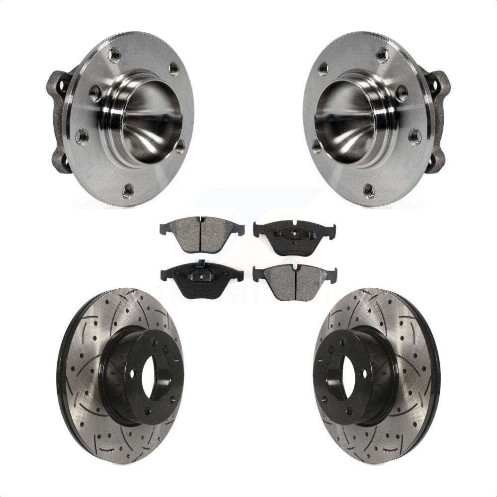 Ensemble de roulement de moyeu avant, fente de perçage revêtue, Kit de plaquettes de Rotor de frein pour BMW 328i X