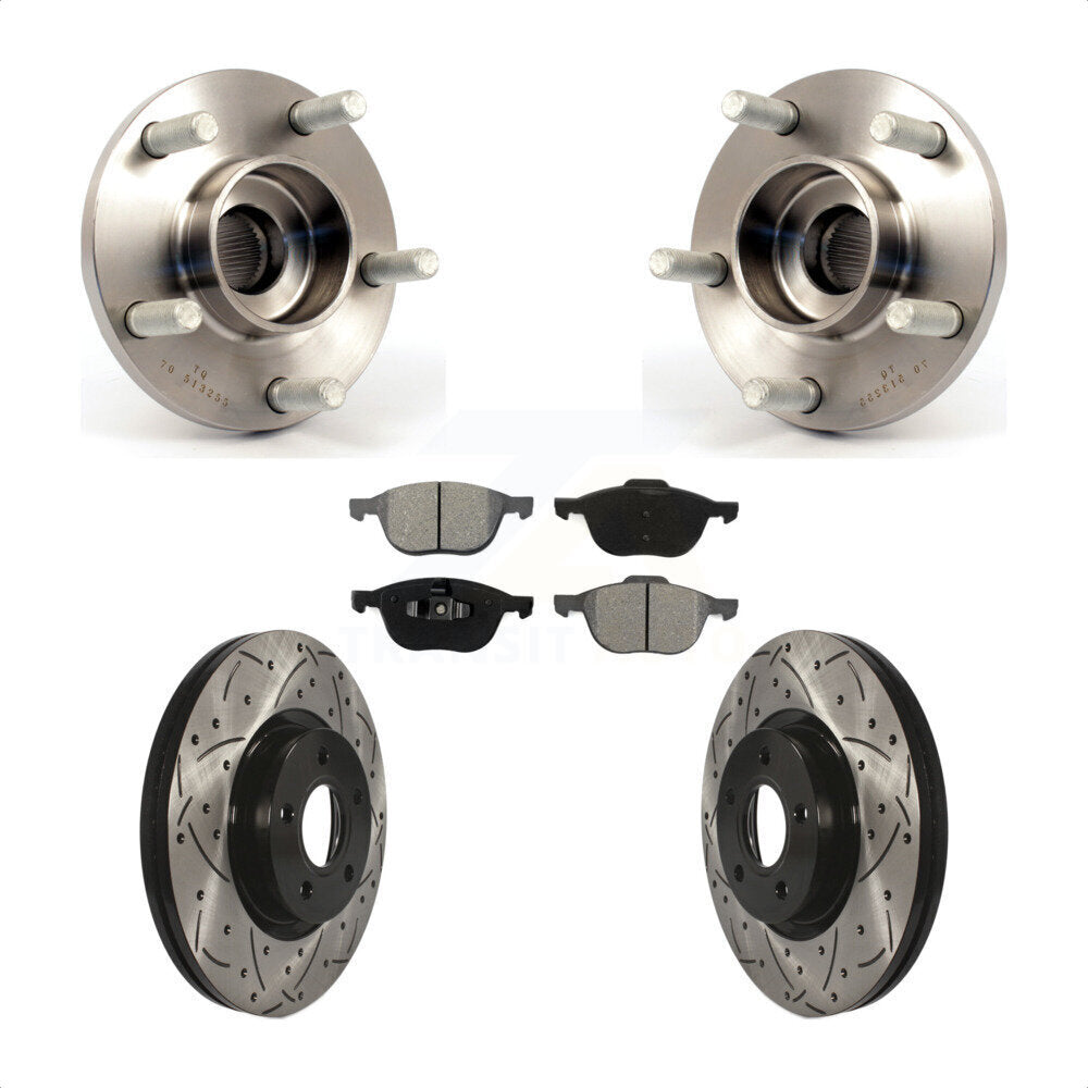Kit de plaquettes de Rotor de frein, roulement de moyeu avant, fente de perçage, pour Volvo S40 C30 V50 C7