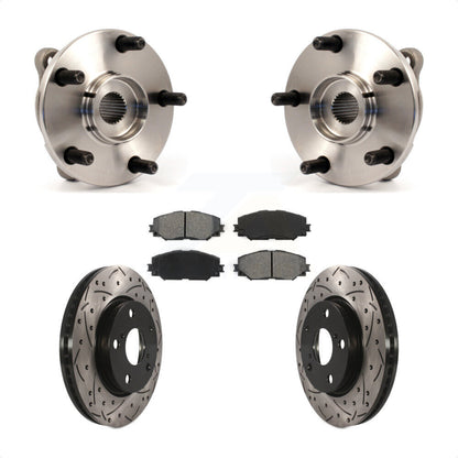 Kit de plaquettes de Rotor de frein, roulement de moyeu avant, fente percée, pour Toyota RAV4 Prius V Scio