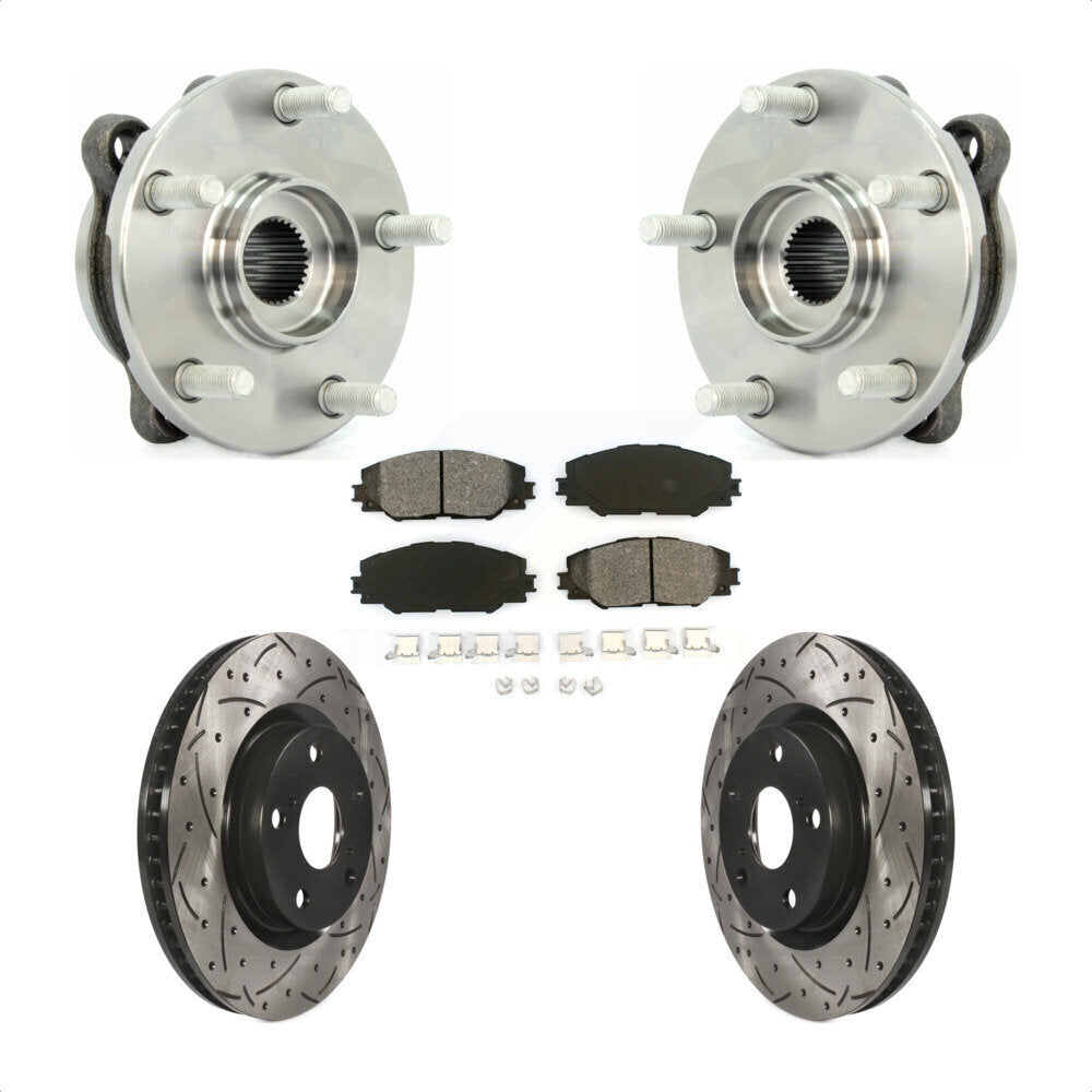 Kit de plaquettes de Rotor de frein, roulement de moyeu avant, fente de perçage, pour Toyota RAV4 Scion tC Mira