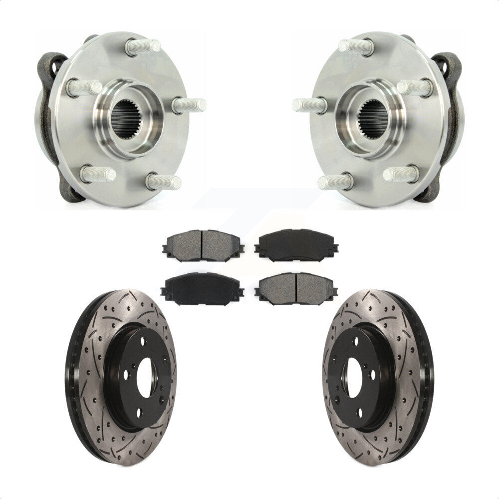 Kit de plaquettes de Rotor de frein à fente percée, roulement de moyeu avant pour Toyota RAV4 L 2013 – 2018