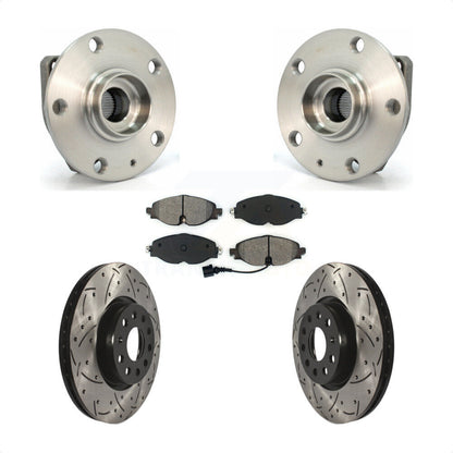 Kit de plaquettes de Rotor de frein, roulement de moyeu avant, fente percée, pour Volkswagen Golf Alltrac