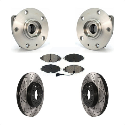Kit de plaquettes de Rotor de frein, roulement de moyeu avant, fente de perçage, pour Volkswagen Golf SportWage