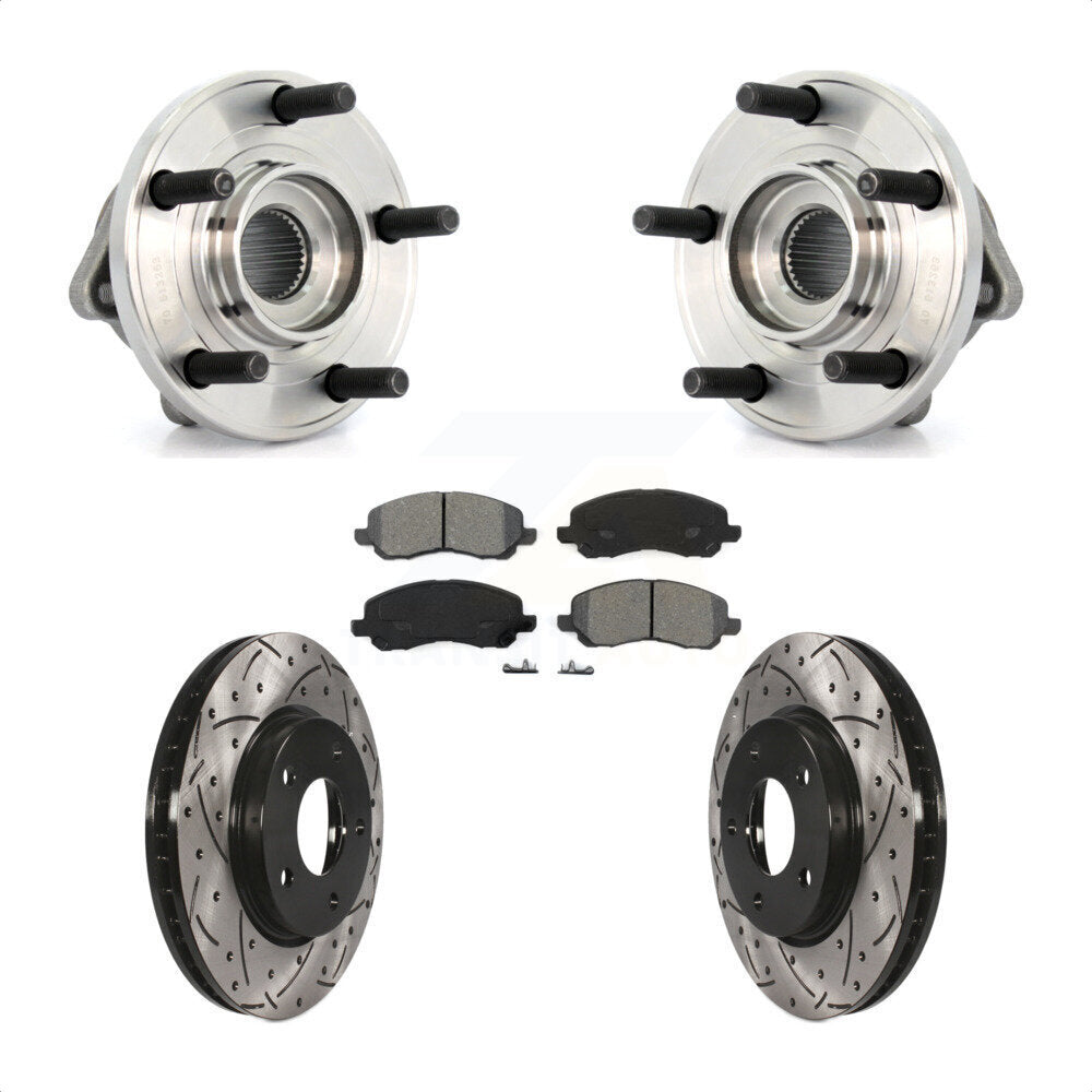 Kit de plaquettes de Rotor de frein, roulement de moyeu avant, fente de perçage, pour Dodge Caliber R/T/SXT/S 09