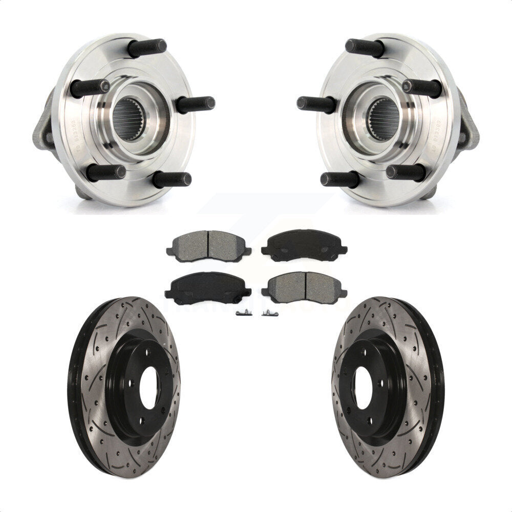 Kit de plaquettes de Rotor de frein, roulement de moyeu avant, fente de perçage, pour Chrysler 200 Dodge Avenge