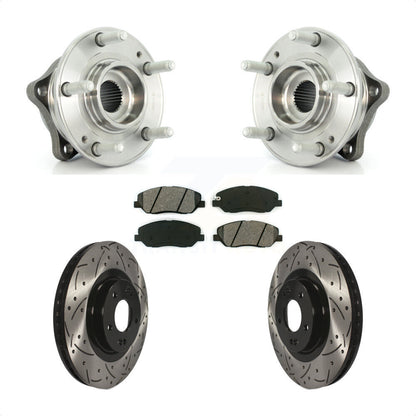 Kit de plaquettes de Rotor de frein, roulement de moyeu avant, fente percée, pour Hyundai Santa Fe XL 3.3