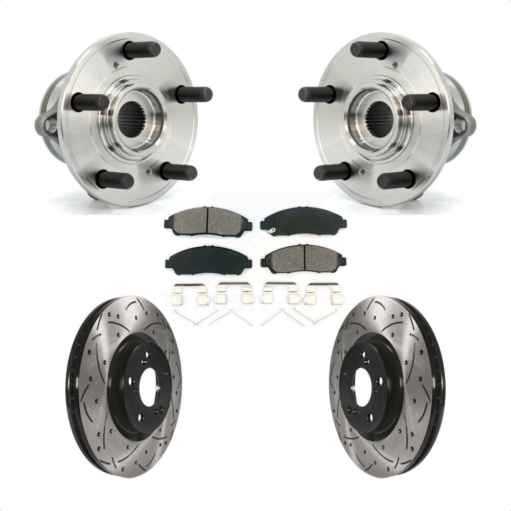 Kit de plaquettes de Rotor de frein, roulement de moyeu avant, fente percée, pour Honda Pilot Acura MDX ZD