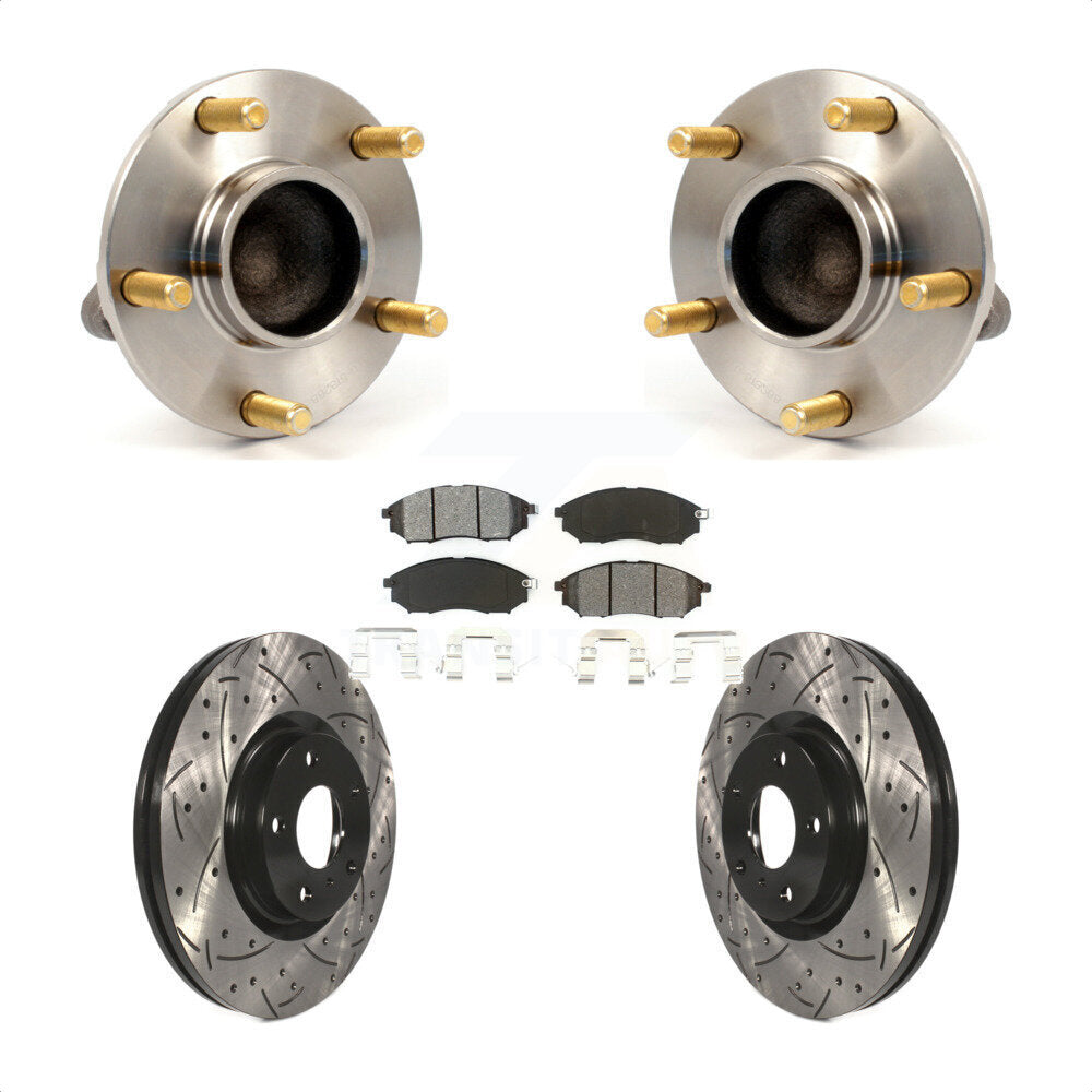 Kit de plaquettes de Rotor de frein, roulement de moyeu avant, fente percée, pour INFINITI G35 Nissan 350