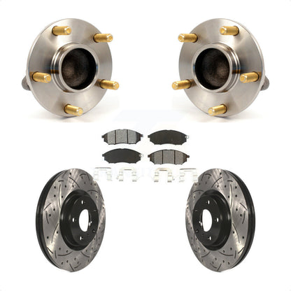 Kit de plaquettes de Rotor de frein, roulement de moyeu avant, fente percée, pour INFINITI G35 Nissan 350