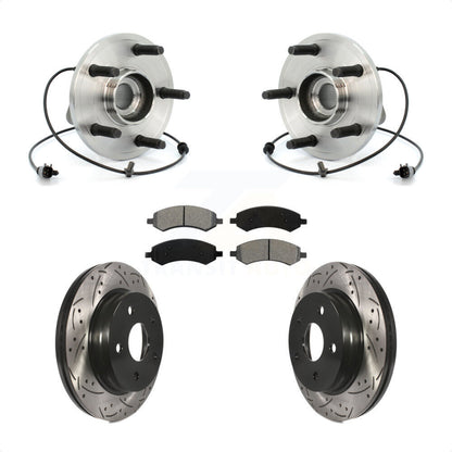 Kit de plaquettes de Rotor de frein, roulement de moyeu avant, fente de perçage revêtue, pour Chrysler Aspen Dodg