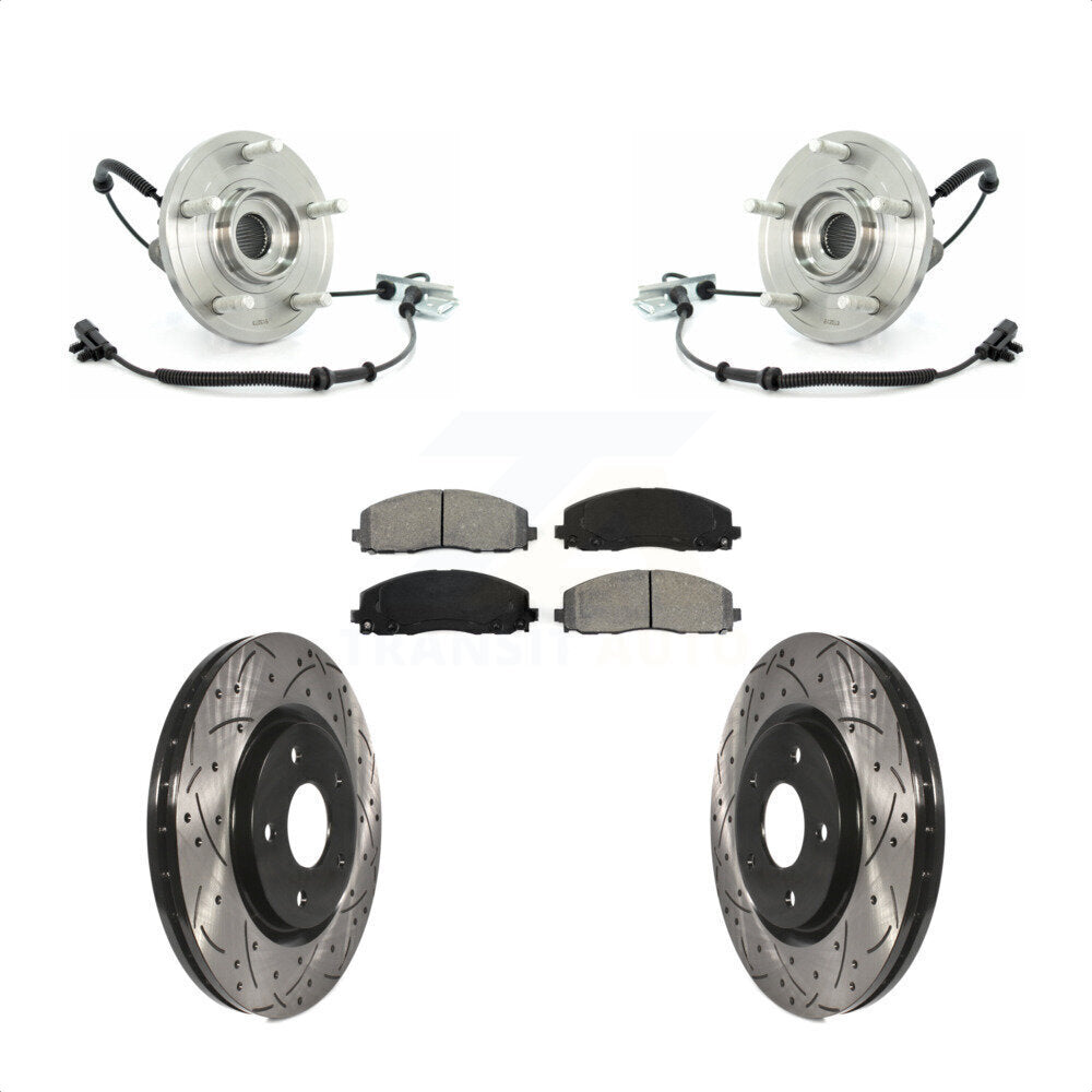 Kit de plaquettes de Rotor de frein, ensemble de roulements de moyeu avant, fente de perçage, pour Volkswagen Routa