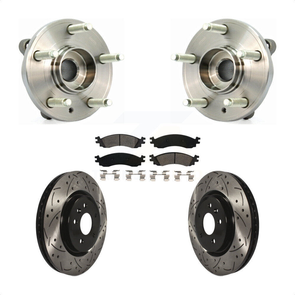 Kit de plaquettes de Rotor de frein, roulement de moyeu avant, fente percée, pour Ford Taurus SH 2010 – 2012