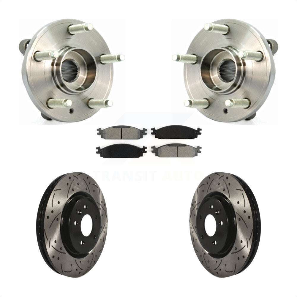 Kit de plaquettes de Rotor de frein, roulement de moyeu avant, fente de perçage, pour Lincoln MK 2009 – 2010