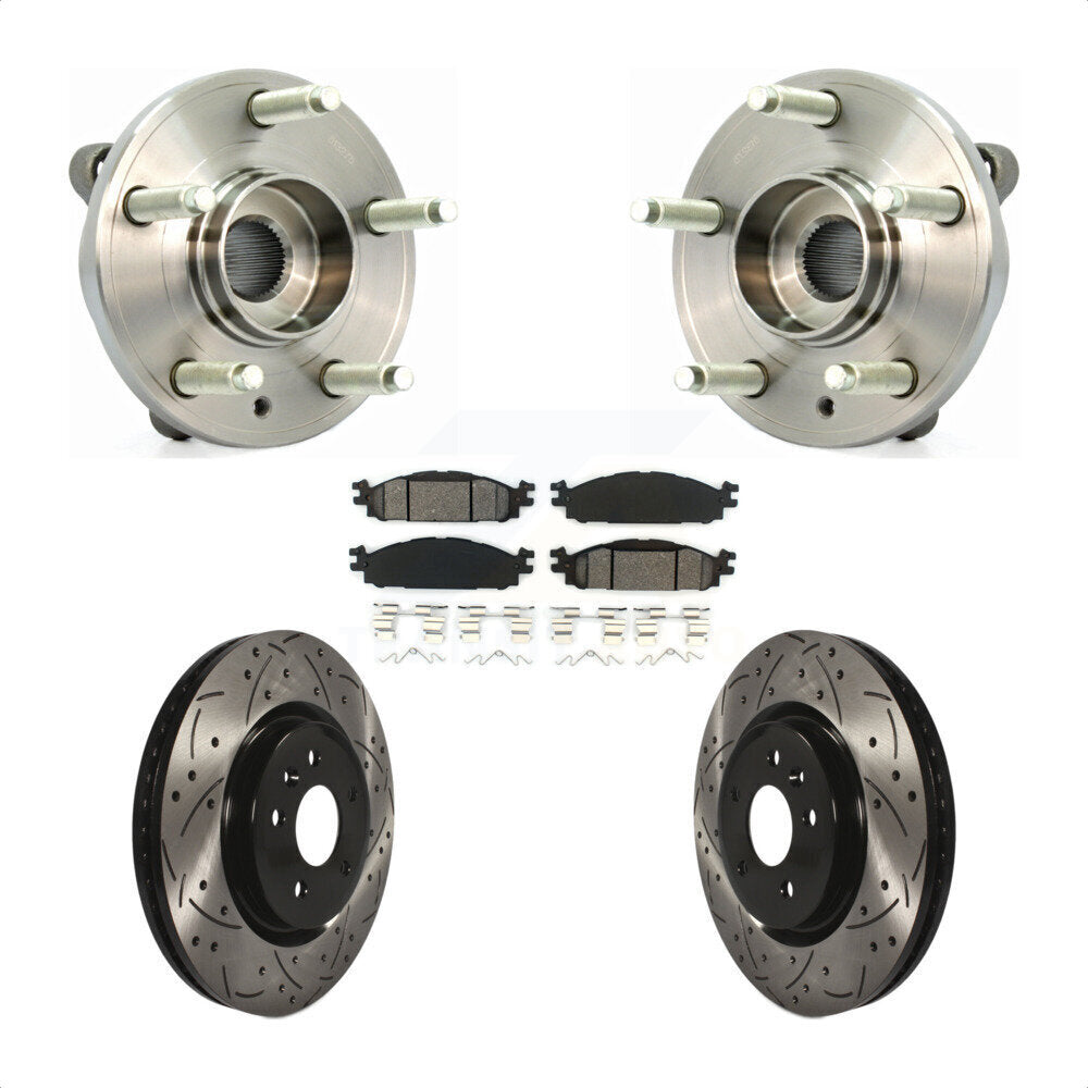 Kit de plaquettes de Rotor de frein, roulement de moyeu avant, fente percée, pour Ford Flex Taurus Lincol
