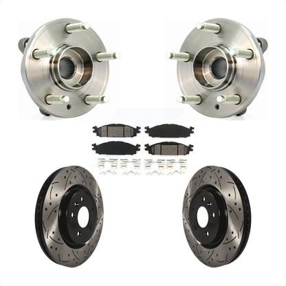 Kit de plaquettes de Rotor de frein, roulement de moyeu avant, fente percée, pour Ford Flex Taurus Lincol