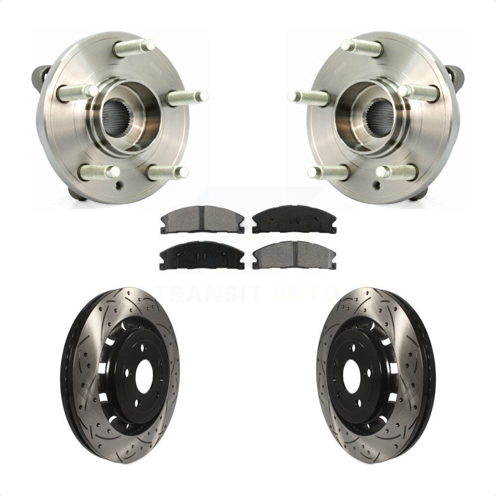 Kit de plaquettes de Rotor de frein, roulement de moyeu avant, fente percée, pour Ford Flex Taurus Lincol