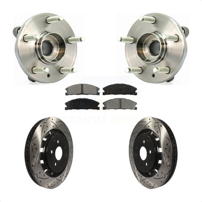 Kit de plaquettes de Rotor de frein, roulement de moyeu avant, fente percée, pour Ford Flex Taurus Lincol