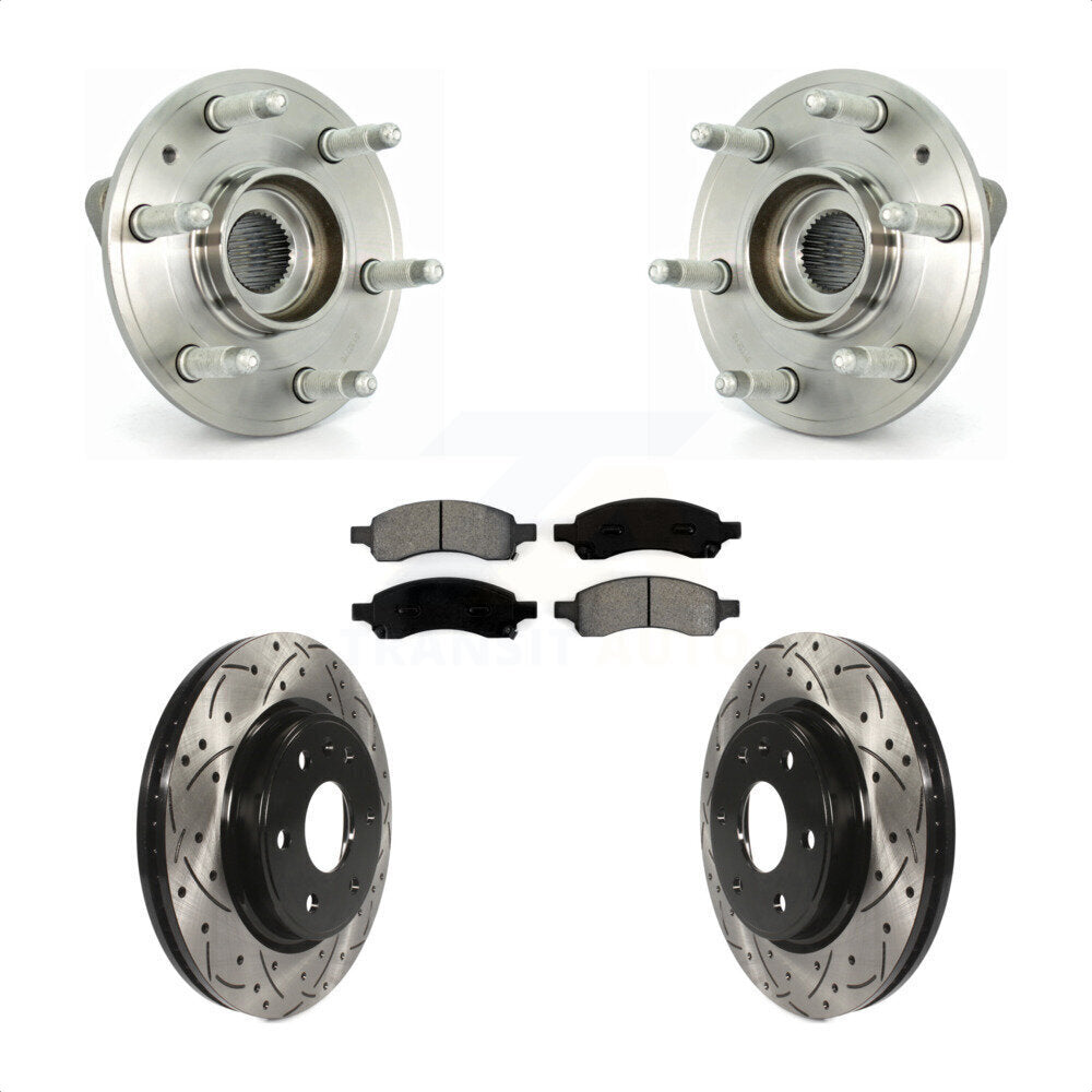 Kit de plaquettes de Rotor de frein, roulement de moyeu avant, fente percée, pour GMC Acadia Buick Enclav