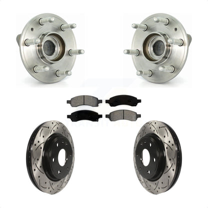 Kit de plaquettes de Rotor de frein, roulement de moyeu avant, fente percée, pour GMC Acadia Buick Enclav
