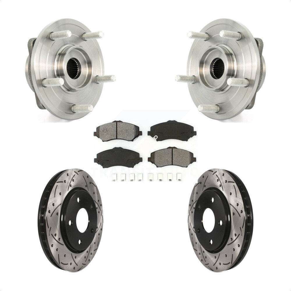 Kit de plaquettes de Rotor de frein, ensemble de roulements de moyeu avant, fente de perçage, pour Dodge Journe