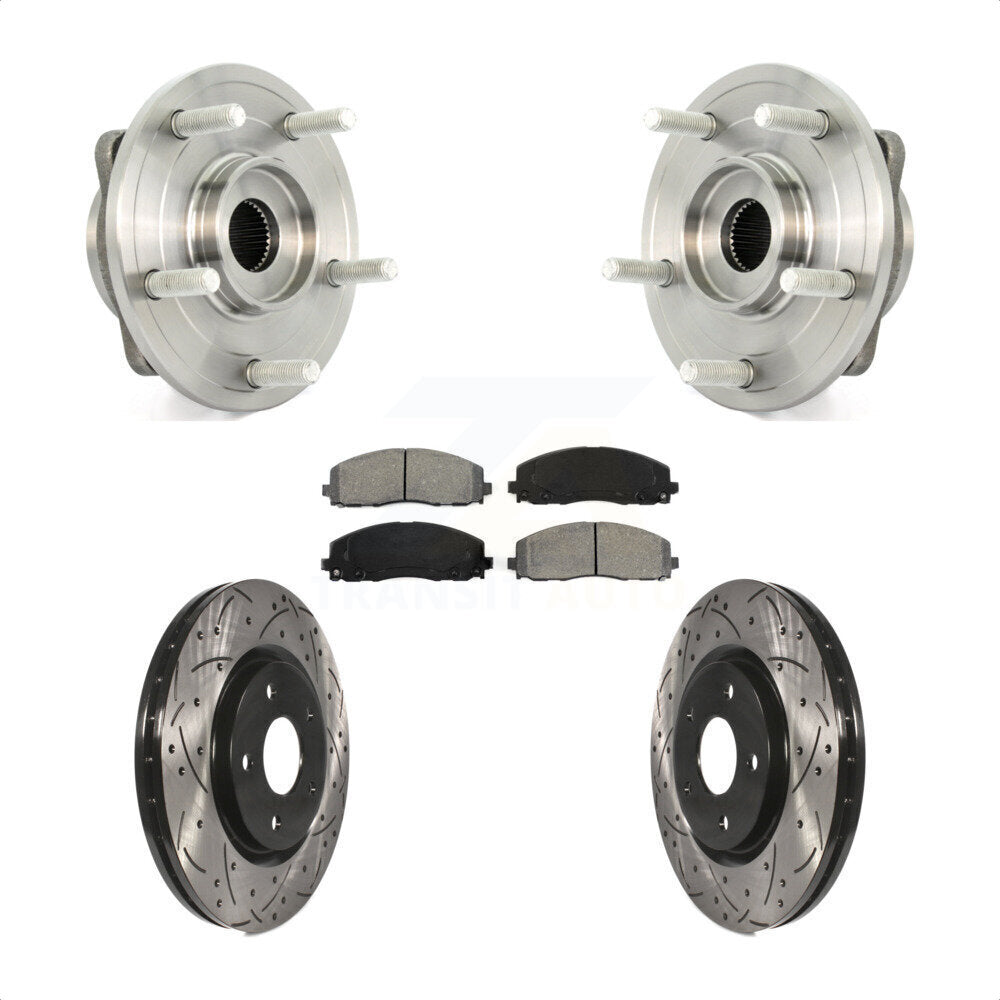 Kit de plaquettes de Rotor de frein, ensemble de roulements de moyeu avant, fente de perçage, pour Dodge Journe
