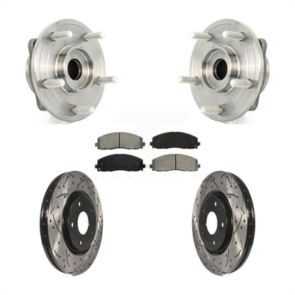 Kit de plaquettes de Rotor de frein, ensemble de roulements de moyeu avant, fente de perçage, pour Dodge Journe