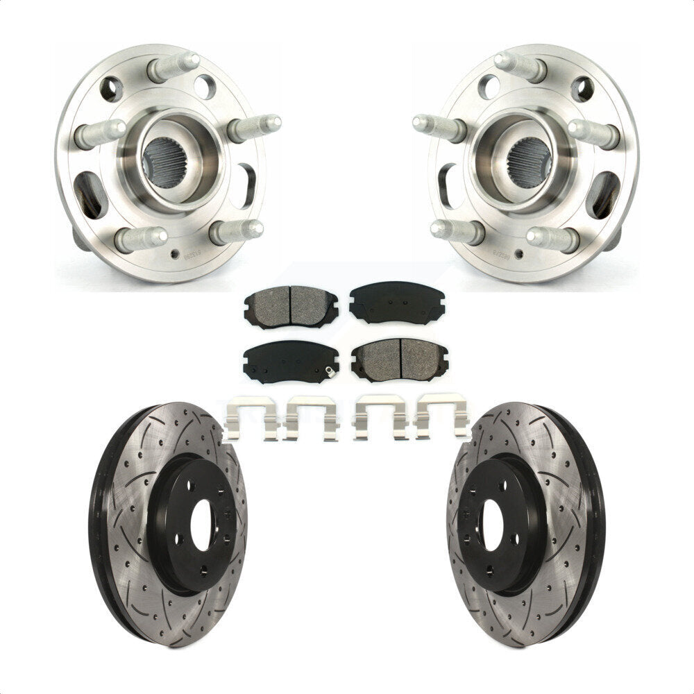 Kit de plaquettes de Rotor de frein, roulement de moyeu avant, fente de perçage, pour Chevrolet Equinox GMC Buic