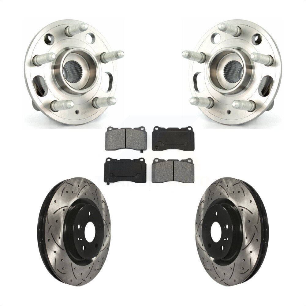 Ensemble de roulement de moyeu avant, fente de perçage revêtue, Kit de plaquettes de Rotor de frein pour Buick Rega