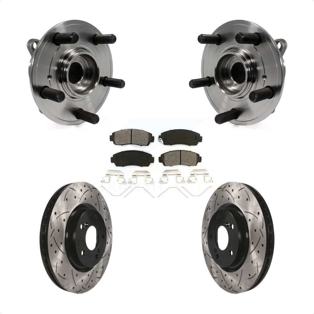 Kit de rotor et de plaquettes de frein à fente percée, roulement de moyeu avant, pour Honda Odysse 2011 – 2014