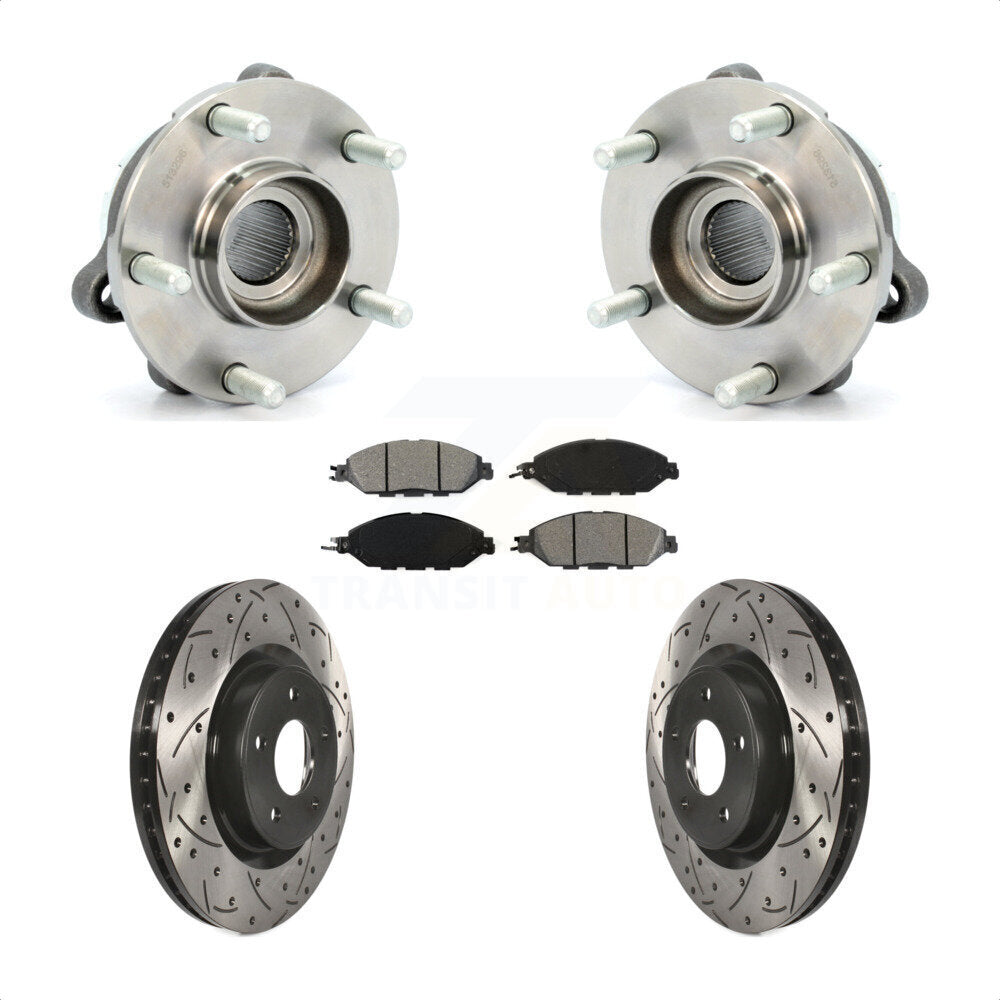 Kit de plaquettes de Rotor de frein, roulement de moyeu avant, fente percée, pour Nissan Pathfinder Muran
