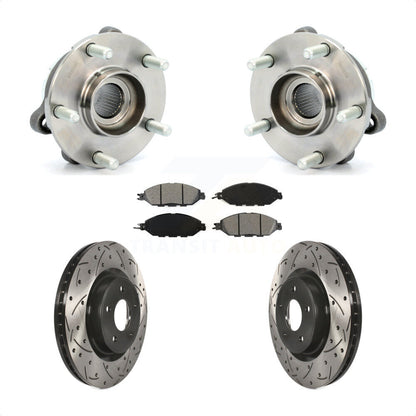 Kit de plaquettes de Rotor de frein, roulement de moyeu avant, fente percée, pour Nissan Pathfinder Muran