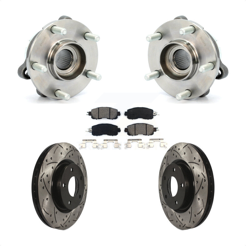 Kit de plaquettes de Rotor de frein, ensemble de roulements de moyeu avant, fente de perçage, pour Nissan Altim