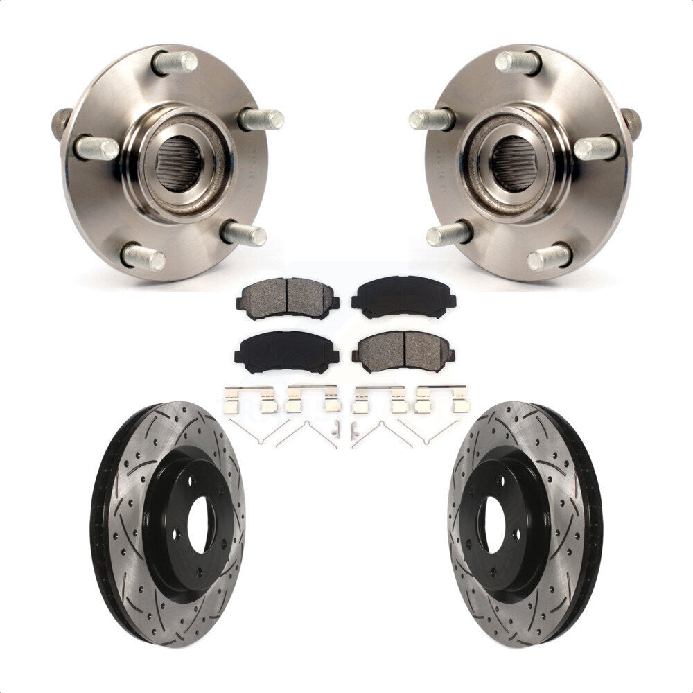 Kit de plaquettes de Rotor de frein, roulement de moyeu avant, fente de perçage revêtue, pour Nissan Rogue Selec